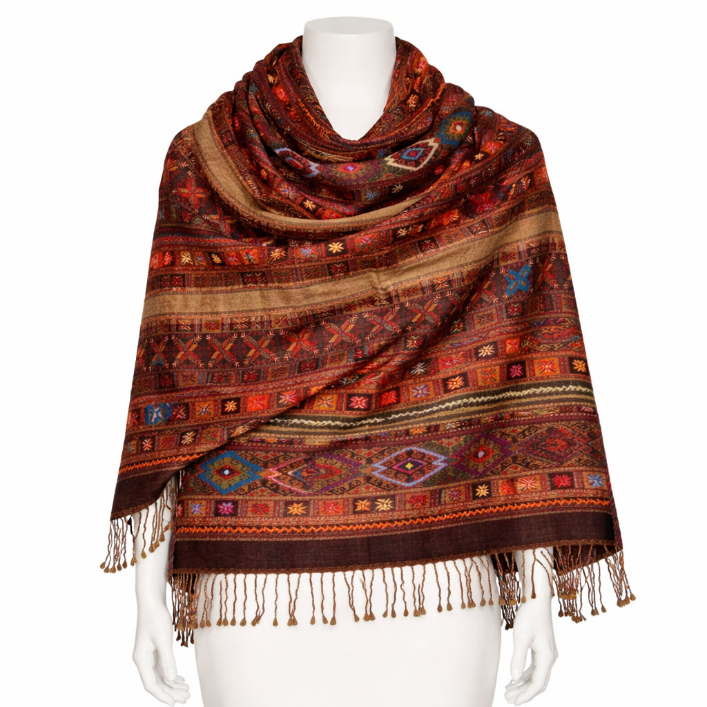 Aztec Embroidery Scarf